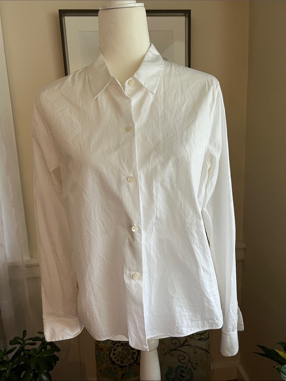 Theory Button Front high low Blouse